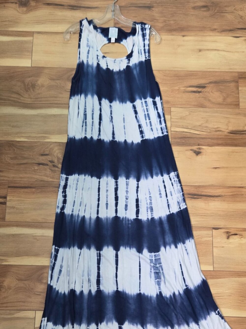 Tie-Dye Causal Sunday Blue and White Dress M